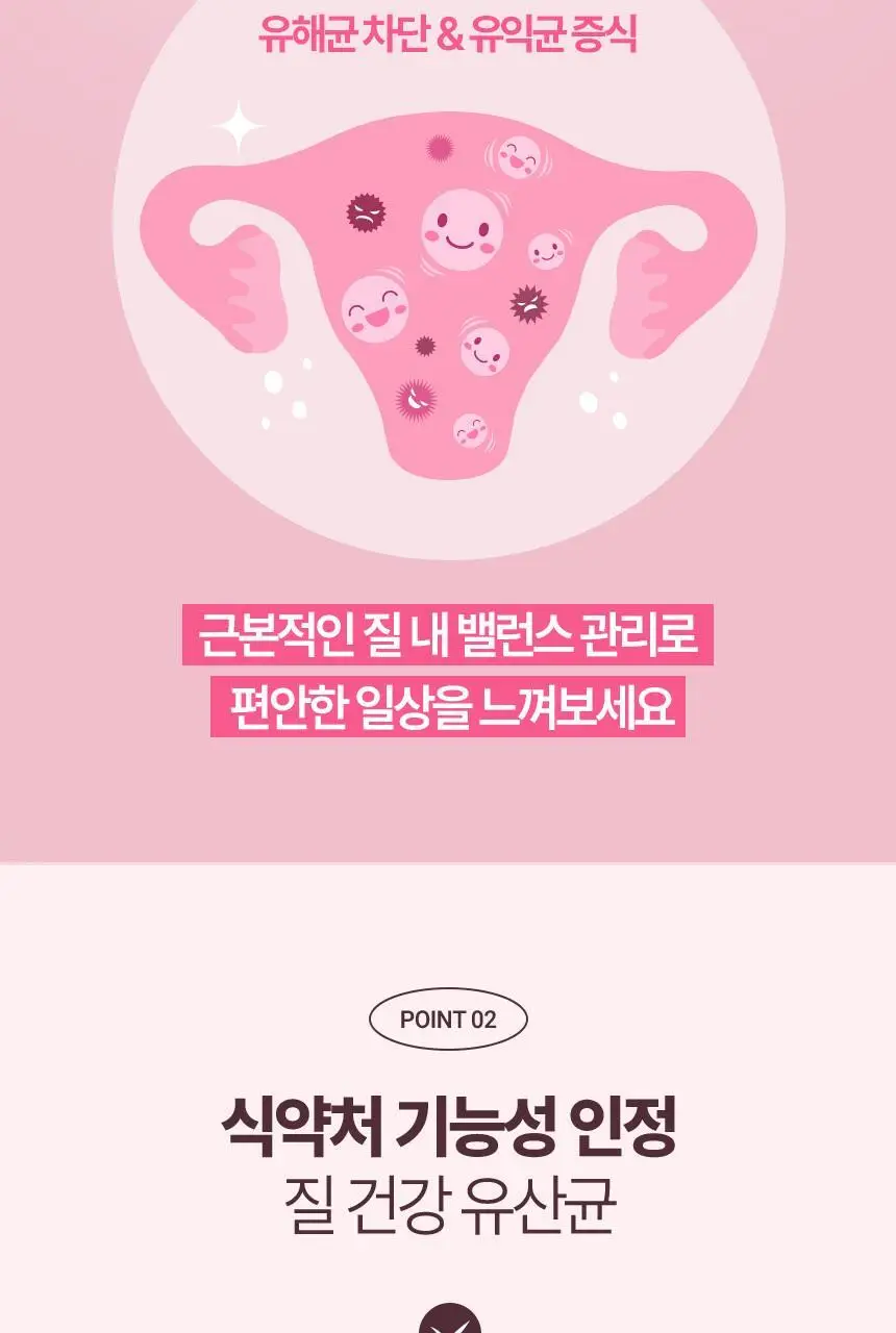 [소주연 PICK] CJ 바이오코어 이너케어 질건강 유산균 30+3캡슐 (단품/기획) 상세페이지 7